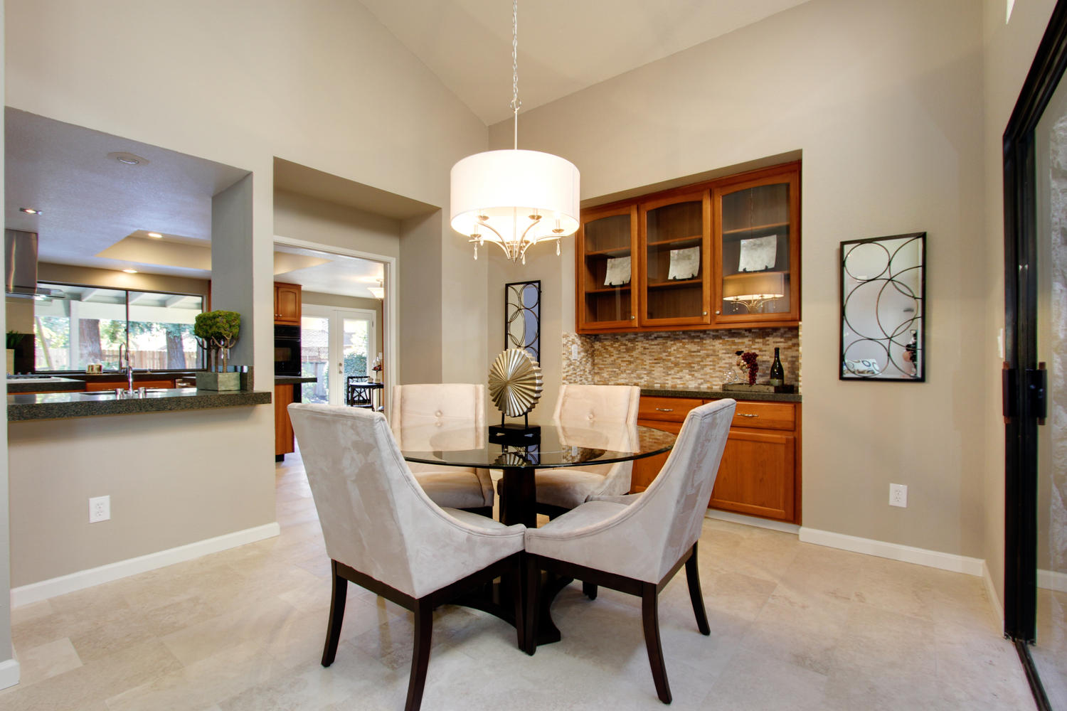 Dining Room With Pass Through Wet Bar Much Ado About Kitchens Dining Room With Pass Through Wet Bar And Built In Cherry Wood Hutch