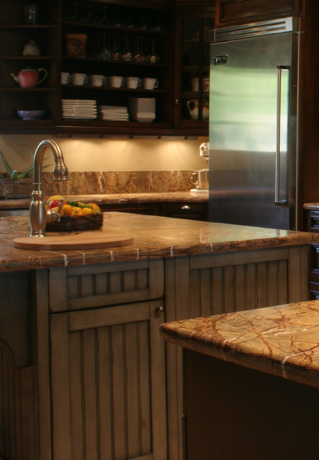 Finkel Denim Blue cabinets Open wall cabinets Rain Forest Brown Finkel Denim Blue cabinets Open wall cabinets Rain Forest Brown